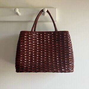 Bechamel Woven Brown Leather Bag